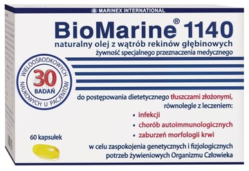 BIOMARINE 1140 olej z wątroby rekina 60 kapsułek Na Odporność Infekcje