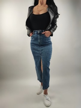 Длинная джинсовая юбка Laulia с разрезом, размер М