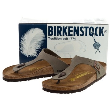 Buty Damskie Klapki Birkenstock Gizeh B-F Nubuk Khaki Zielone