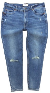 PRIMARK spodnie jeans rurki SKINNY przetarcia wysoki stan NEW 44/46