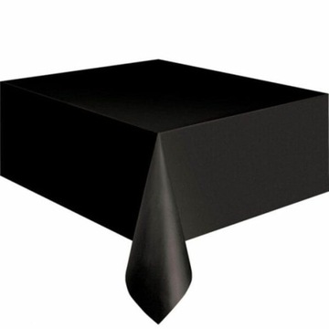 OBRUS URODZINOWY CZARNY 137X274CM