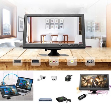 Автомобильный телевизор 12 В HD CCTV HDMI BNC AV VGA 10,1-дюймовый монитор + подставка