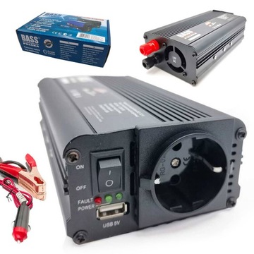 PRZETWORNICA NAPIĘCIA 12V 230V SAMOCHODOWA 1200W