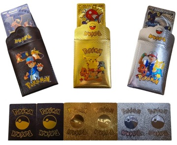KARTY POKEMON czarne złote srebrne ZESTAW 30 KART