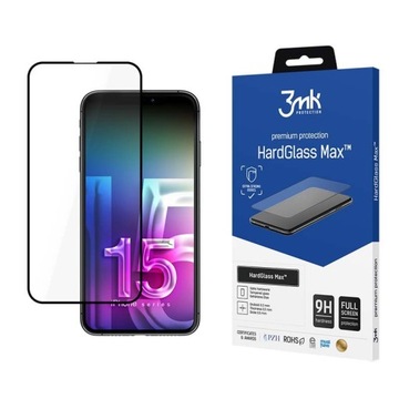 3mk 3mk HardGlass Max - Szkło hartowane do iPhone 15 (Czarny)