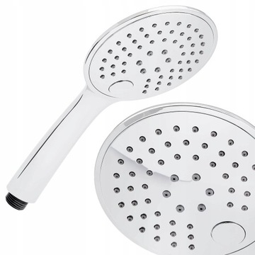 DUŻA SŁUCHAWKA NATRYSKOWA 3-FUNKCYJNA Z PRZYCISKIEM CHROM RĄCZKA PRYSZNICA