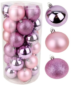 ZESTAW BOMBEK 30 sztuk RÓŻ FIOLET MIX 6cm