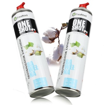 FRESHTEK ONE SHOT NEUTRALIZATOR ZAPACHÓW BAWEŁNA 600ML 2 sztuki