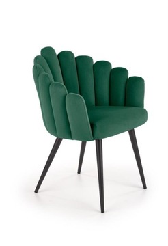 Krzesło K410 VELVET zielone/ czarne nogi DO SALONU