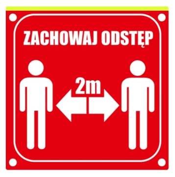 Tabliczka Informacyjna Zachowaj odstęp 2 metrów