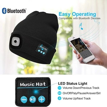 Шапка с bluetooth-наушниками и светодиодной подсветкой