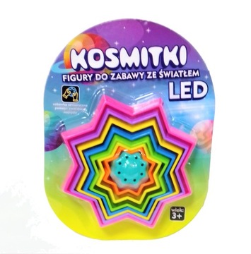 Kosmitki figurki do zabawy ze światłem LED