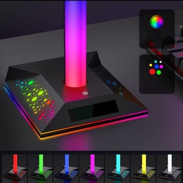 ПОДСТАВКА ДЕРЖАТЕЛЬ ДЛЯ НАУШНИКОВ RGB СВЕТОДИОДНАЯ ПОДСВЕТКА 2x USB
