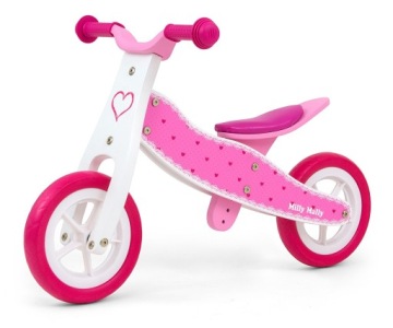 Біговел каталка для дітей 2 в 1 Cool Hearts рожевий Milly Mally