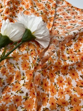 Letnia sukienka przekładana w kwiatuszki asymetryczna maxi 100% wiskoza XL