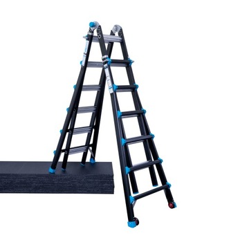 Drabina aluminiowa teleskopowa EuroScaffold Eurostairs 4x6 szczeble PRO