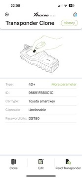 KLÍČ KLÍČEK OVLÁDAČ TOYOTA COROLLA VERSO AVENSIS T27 B75EA