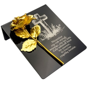 СВЕЧА С ГРАВИРОВКОЙ Кладбищенская подставка, украшение могилы, ВЕЧНАЯ РОЗА