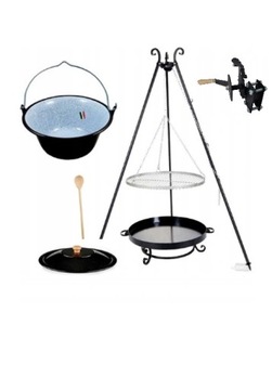 GRILL TRÓJNÓG PALENISKO KOLOWROTEK KOCIOŁEK 20l