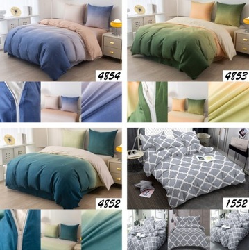 POŚCIEL 200x220 BAWEŁNIANA + PRZEŚCIERADŁO KOMPLET BAWEŁNA SATYNOWA WZORY