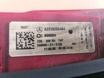SVĚTLO PRAVÁ ZADNÍ LED MERCEDES W231 R231 SL AMG 13-16