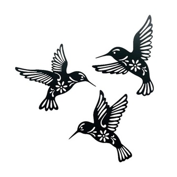 3 sztuki metalowe dekoracje ścienne z kolibrami, ręcznie robione