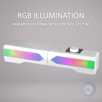 SOUNDBAR SPEAKERS 2.0 Mars Gaming MSDUOW игровая RGB сетка, Bluetooth