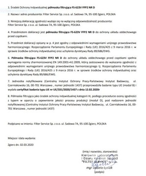 Пылезащитная маска FFP2 от смога ПОЛЬША