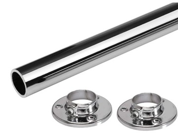Drążek meblowy fi 25mm (dł. 1,5m)RURA + 2 ROZETKI