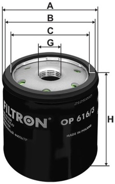 Фильтр масляный FILTRON OP 616/3