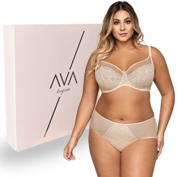 Koronkowy Biustonosz AVA AV-1396 soft beżowy 90B