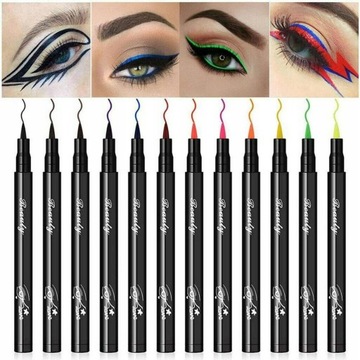 ZESTAW EYELINER KREDKA DO OCZU WODOODPORNY 12SZT