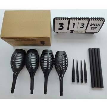 СОЛНЕЧНАЯ СВЕТОДИОДНАЯ ЛАМПА 4 ШТ. ФАКЕЛ С ЭФФЕКТОМ ПЛАМЕНИ 52 СМ ДЛЯ ОТКРЫТОГО ПАТИО