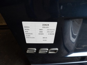 VOLVO S60 I VÍKO KUFRU ZADNÍ SEDAN LAK. 466-46 FACELIFT