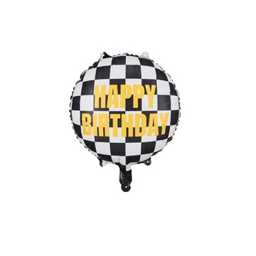 Balon foliowy Happy Birthday szachownica