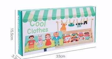 Оденьте, повесьте одежду, развивающую игрушку.