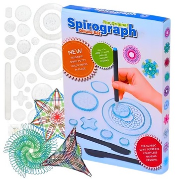 SPIROGRAF ZESTAW DO RYSOWANIA KREATYWNY DLA DZIECI ZABAWKA PISAKI DŁUGOPISY