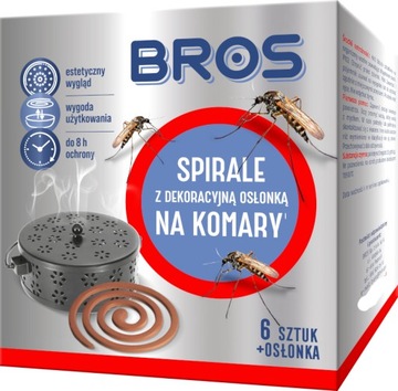 BROS SPIRALE na KOMARY 6szt ze STALOWĄ OSŁONKĄ
