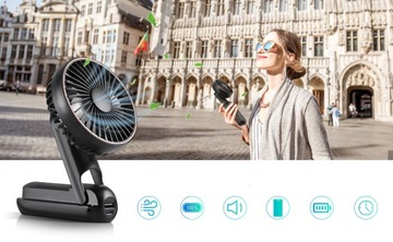 Портативный ручной вентилятор со светодиодной подсветкой, 5 скоростей, аккумулятор Mini2000 мАч