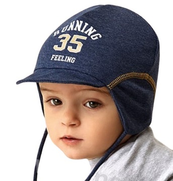 CZAPKA CHŁOPIĘCA WIOSENNA Wiązana 48-50 cm JESIEŃ