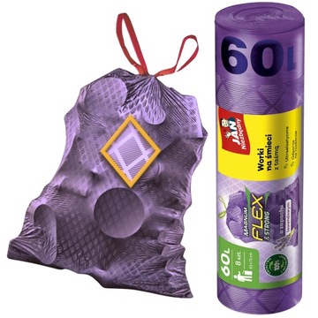 WORKI NA ŚMIECI TAŚMA 60L/8 LAWENDOWE MAGNUM JAN