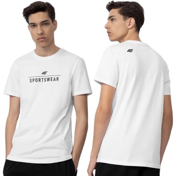 KOSZULKA MĘSKA 4F BAWEŁNIANA T-SHIRT SPORTOWY LOGO ROZMIAR L