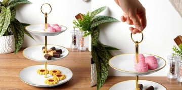 ФАРФОРОВАЯ ТАРЕЛКА ДЛЯ ТОРТА, 3-Х ЯРУСНАЯ