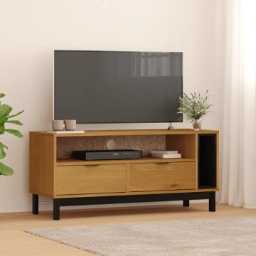 Petrashop Tv skříňka Flam 110 x 40 x 50 cm masivní borové dřevo Hnědá 3578