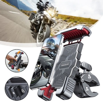 ROWEROWY UCHWYT NA TELEFON KOMÓRKOWY, OBRACANY O 360°, UCHWYT MOTOCYKLOWY