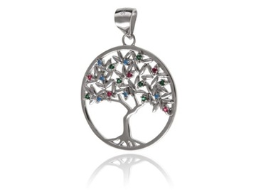 WISIOREK SREBRO AŻUROWE KÓŁECZKO DRZEWO ŻYCIA TREE