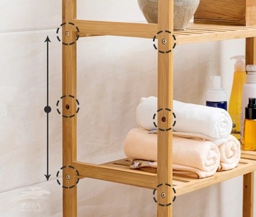 Бамбуковая полка для ванной комнаты с 5 полками, лестница для кухни в ванной комнате