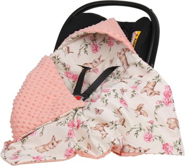 BABYMAM KOCYK MINKY DO FOTELIKA NOSIDEŁKA OTULACZ CIEPŁY Z KAPTURKIEM