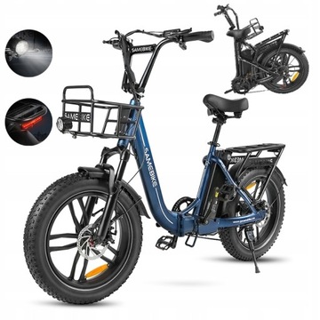 Samebike C05-IT Rower elektryczny Aluminiowe koło 20 cali Granatowe 500W Składane