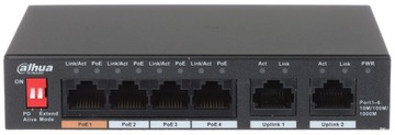 КОММУТАТОР POE PFS3006-4GT-60-V2 4-ПОРТОВЫЙ DAHUA